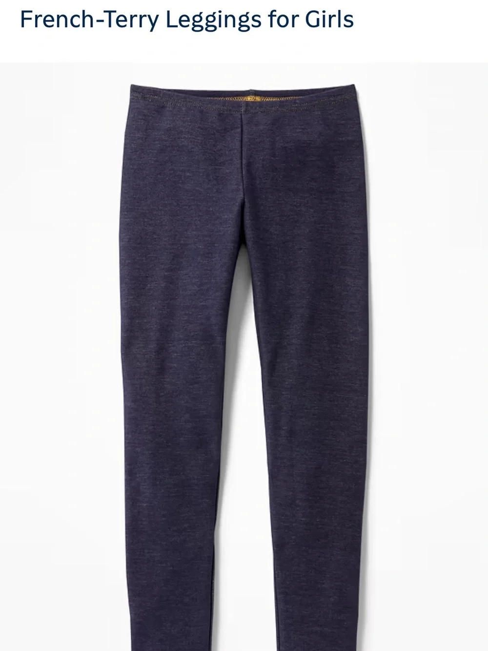 Old Navy Girls French-Terry Leggings - Navy Heather